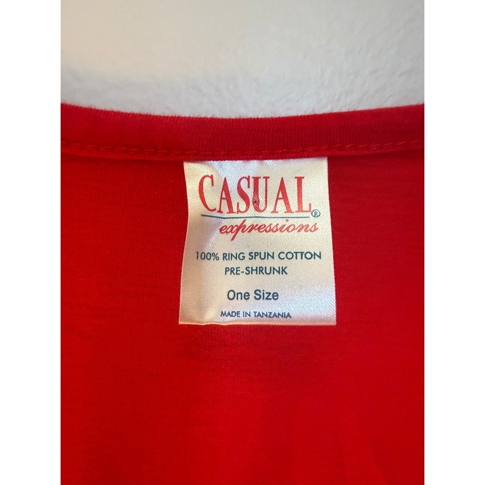 Vintage Casual Expressions Nightgown Women One Size Red Angel Embroidered Cotton - Picture 4 of 7